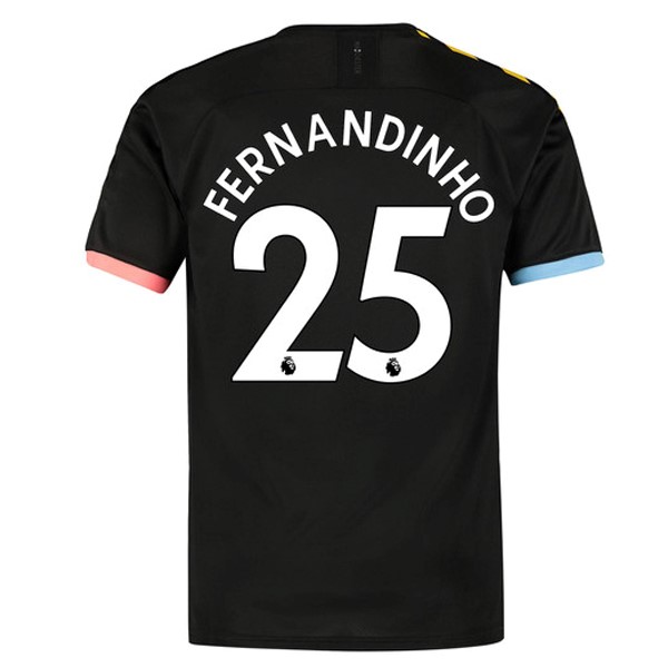 Camiseta Manchester City NO.25 Fernandinho Replica Segunda Ropa 2019/20 Negro